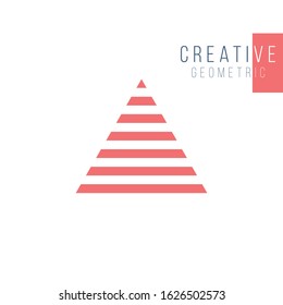 Futuristic abstract geometric triangle logo design made out of stipes. Corporate tech geometric identity concept. Stock Vector illustration isolated on white background.