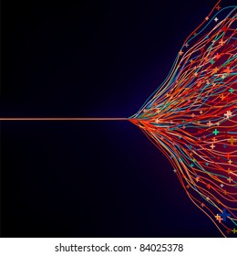 Futuristic abstract glowing background resembling motion blurred neon light curves. EPS 8 vector file included