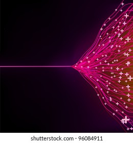 Futuristic abstract glowing background resembling motion blurred neon light curves. EPS 8 vector file included