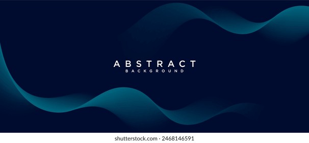 Futuristic abstract glowing soft blue wave lines background. Dynamic wave pattern. Suit for poster, banner, brochure, cover, website, flyer. Vector illustration	