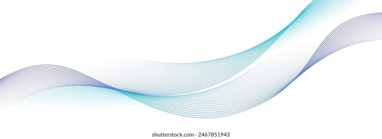 Futuristic Abstract glowing wave lines on white background. Dynamic wave pattern. Suit for poster, banner, brochure, cover, website, flyer. Vector illustration	