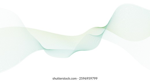Futuristic Abstract glowing wave lines on white background. Dynamic wave pattern. Suit for poster, banner, brochure, cover, website, flyer. Vector illustration	