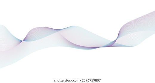 Futuristic Abstract glowing wave lines on white background. Dynamic wave pattern. Suit for poster, banner, brochure, cover, website, flyer. Vector illustration	