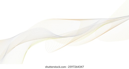 Futuristic Abstract glowing wave lines on white background. Dynamic wave pattern. Vector illustration. EPS 10