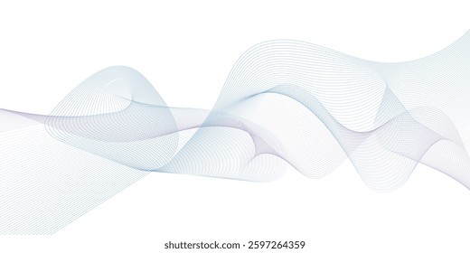 Futuristic Abstract glowing wave lines on white background. Dynamic wave pattern. Vector illustration. EPS 10