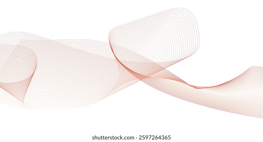Futuristic Abstract glowing wave lines on white background. Dynamic wave pattern.