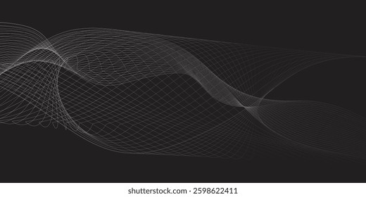 Futuristic Abstract glowing wave lines on white background. Dynamic wave pattern. Suit for poster, banner, brochure, cover, website, flyer. 