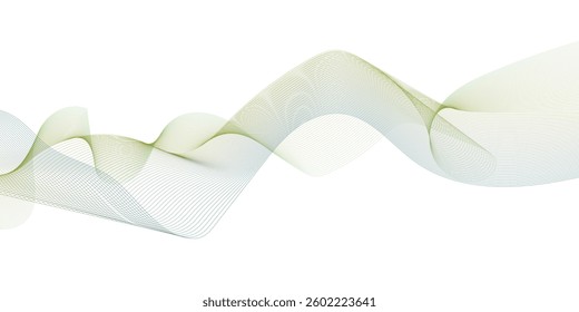 Futuristic Abstract glowing wave lines on white background. Dynamic wave pattern. Vector illustration 
