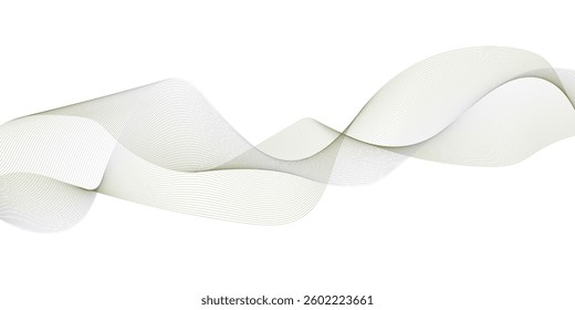 Futuristic Abstract glowing wave lines on white background. Dynamic wave pattern. Vector illustration 
