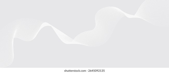 Futurista Abstrato linhas de ondas brilhantes no fundo branco. Padrão de onda dinâmico. Terno para cartaz, banner, brochura, capa, site, folheto. Ilustração vetorial	