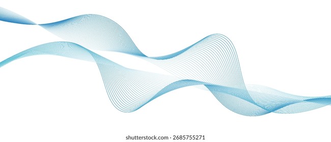 Futuristic Abstract glowing wave lines on white background. Dynamic wave pattern. Suit for poster, banner, brochure, cover, website, flyer. Vector illustration