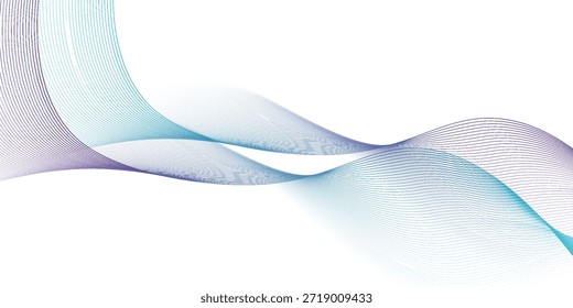Futurista Abstrato linhas de ondas brilhantes no fundo branco. Padrão de onda dinâmico. Terno para cartaz, banner, brochura, capa, site, folheto. Ilustração vetorial