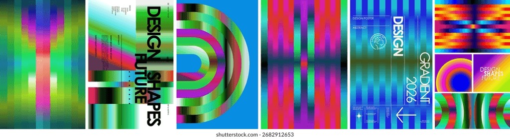 Futuristic abstract gradient design with vibrant neon colors, geometric shapes, and modern typography for posters, album covers, digital art, branding, and creative background
