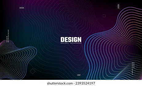 futuristic abstract gradient lines blended background with geometric shapes composition