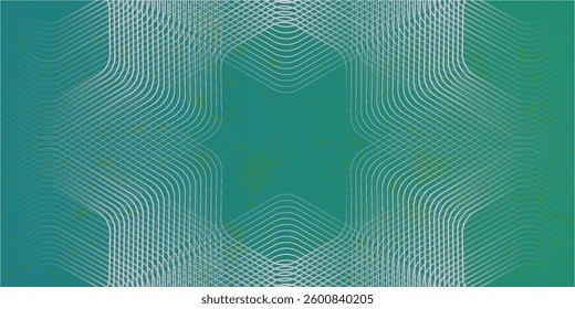Futuristic abstract green background with overlap layer. Modern geometric hexagon lines design elements. Glowing lines. Modern geometric lines
