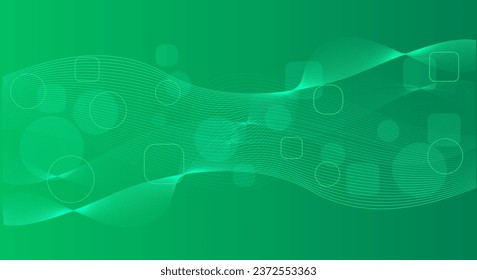Futuristic Abstract green background wallpaper with glowing lines and shapes