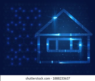 Futuristic abstract house vector illustration