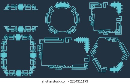 Futuristische abstrakte HUD. Satz für Elemente der Circle Technology. Futuristische hud-Schnittstelle. Vektorgrafik.