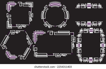 HUD abstracto futurista. Conjunto de elementos de tecnología de círculo. Interfaz de hud futurista. Ilustración vectorial.