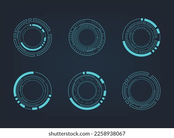 HUD abstracto futurista. Conjunto de elementos de tecnología de círculo. Interfaz de hud futurista. Ilustración vectorial.