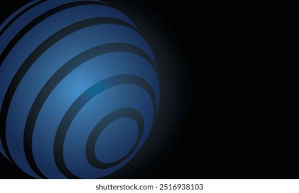 A futuristic and abstract image featuring a glowing blue sphere with concentric rings. Ideal for projects related to technology, space, or innovation.