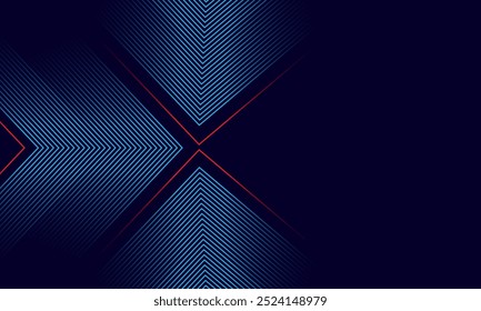 Futuristic abstract line background with overlap layer. Future technology concept. Modern geometric shapes lines design elements blue background