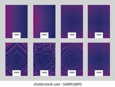 Futuristic Abstract Lineal Cover  Background Set
