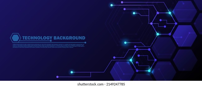 Futuristic abstract lines and dots connect the background. digital data connection technology and big data concept blue background EP.4.hi-tech communication concept innovation vector illustration 