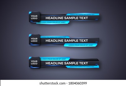 Futuristic abstract lower third banner bar screen broadcast design template