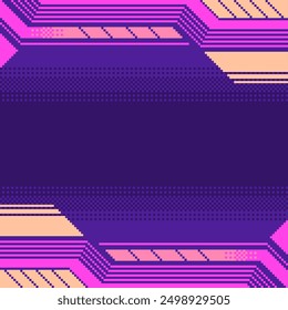 Futuristic Abstract Mech, 90s Pixel Art Style Frame Template