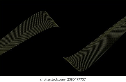 Futuristic abstract metal gold gradient dot wave line vector on Memphis black background, dotted golden yellow digital dynamic elegant flow, technology concept web, poster, card print design template