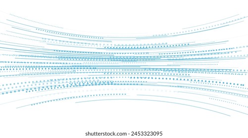 Futuristic abstract minimal background with curved lines and dots. Technology vector design