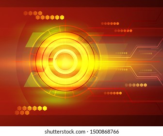 Futuristic abstract orange circle technology background vector