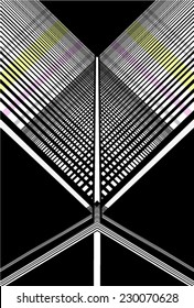 Futuristic abstract print in black,vector.Geometric abstract pattern.