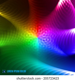 Futuristic Abstract Rainbow Spectrum 3d Fractal Fantasy Background