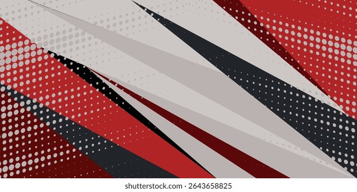 Fundo 3D preto, cinza e vermelho abstrato futurista. Sobrepor o design geométrico do triângulo de recorte de papel.