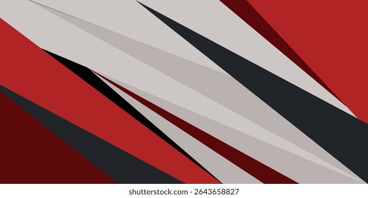 Futuristic abstract red, gray, and black 3D background. Overlap papercut triangle geometric design. Modern overlap papercut background illustration. Eps10