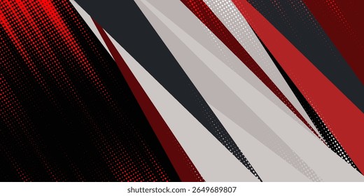 Fundo 3D preto, cinza e vermelho abstrato futurista. Sobrepor o design geométrico do triângulo de recorte de papel.modern.vetor