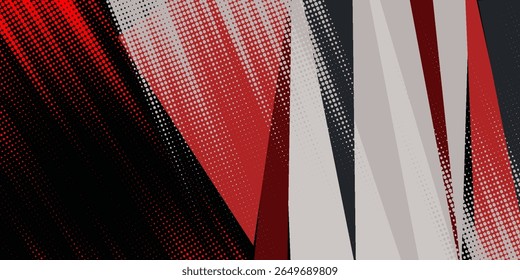 Fundo 3D preto, cinza e vermelho abstrato futurista. Sobrepor o design geométrico do triângulo do papel.modern.eps.10