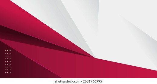 Futuristic abstract red and gray. Triangle on bright white color geometric design. Modern overlap papercut background vector illustration. Eps10 vector
