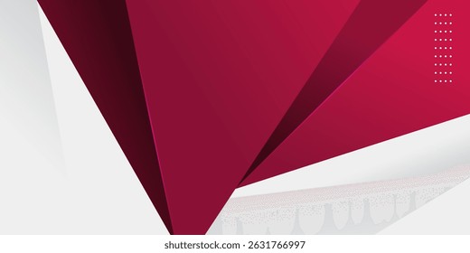 O futuro abstrato vermelho e cinza. Triângulo no design geométrico de cor branca brilhante. Ilustração moderna do vetor do fundo do recorte de papel sobreposto. Vetor Eps10