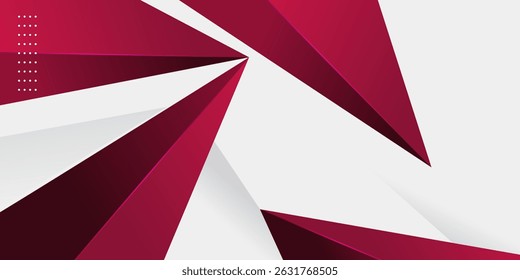 O futuro abstrato vermelho e cinza. Triângulo no design geométrico de cor branca brilhante. Ilustração moderna do vetor do fundo do recorte de papel sobreposto. Vetor Eps10