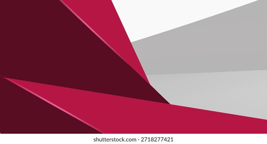 Futuristic abstract red and gray. Triangle on bright white color geometric design. Modern overlap papercut background vector illustration. Eps10 vector