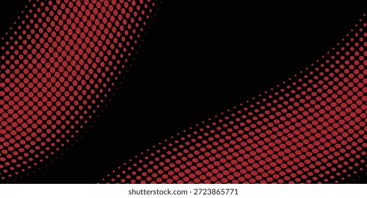 futuristisch abstrakter roter Halbtonhintergrund auf schwarzem Hintergrund. Vektorgrafik