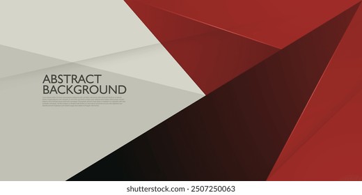 Futuristic abstract red papercut 3D background. Triangle on bright color geometric design. Modern overlap papercut background illustration. Eps10 vector