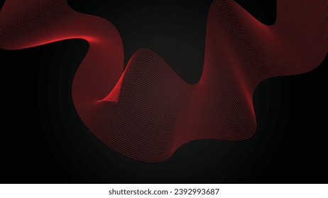 Futuristic Abstract red wavy lines in dark Background. Creative stripe vector collection for business background, brochure template, booklet, flyer. vector illustration