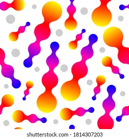 Futuristic abstract seamless pattern with color shapes. Modern background, graphic design element