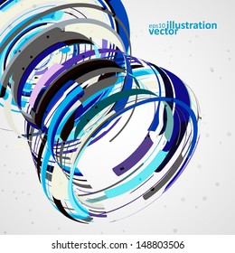 Futuristic abstract shape illustration, technology vector background eps10