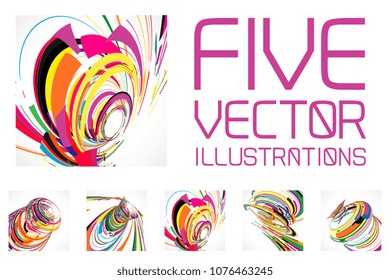 Futuristic abstract shape illustrations, technology vector backgrounds eps10