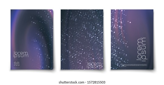Futuristic abstract space starlight swirl background vector. a4 cover mockup